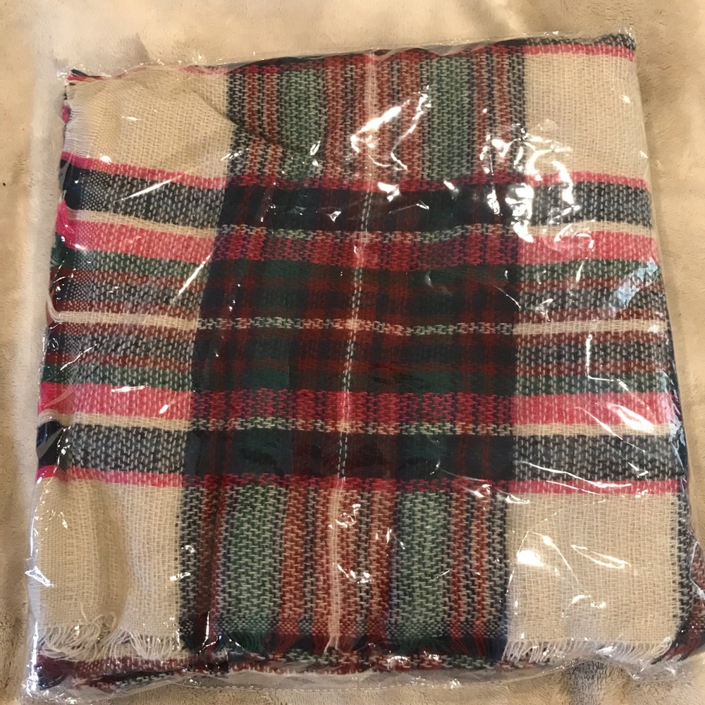 Plaid blanket scarf! New in bag! Never used!